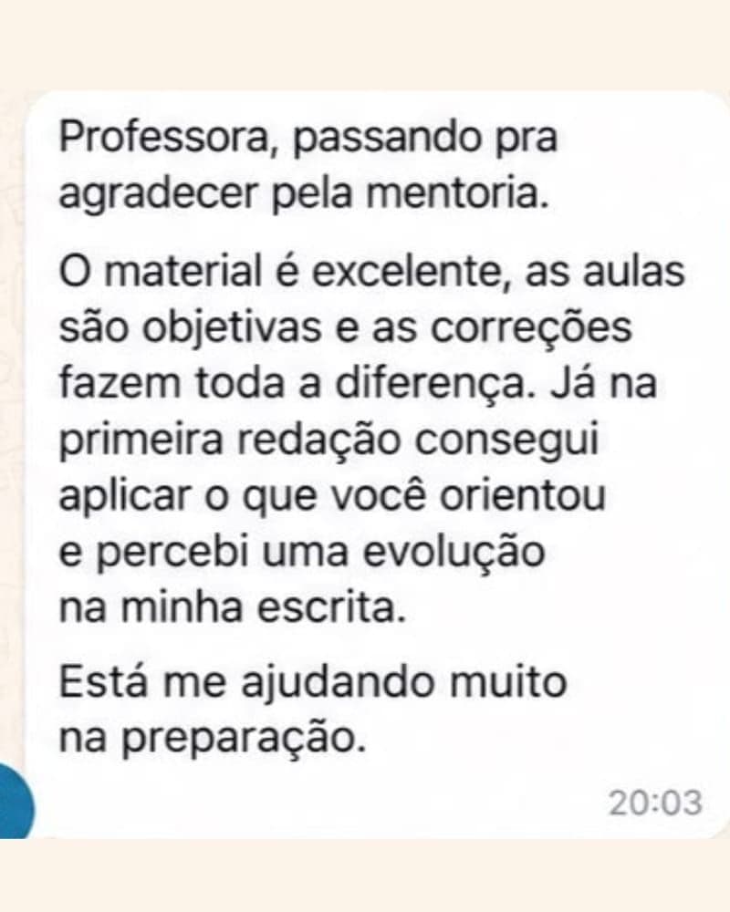Depoimento de aluno aprovado