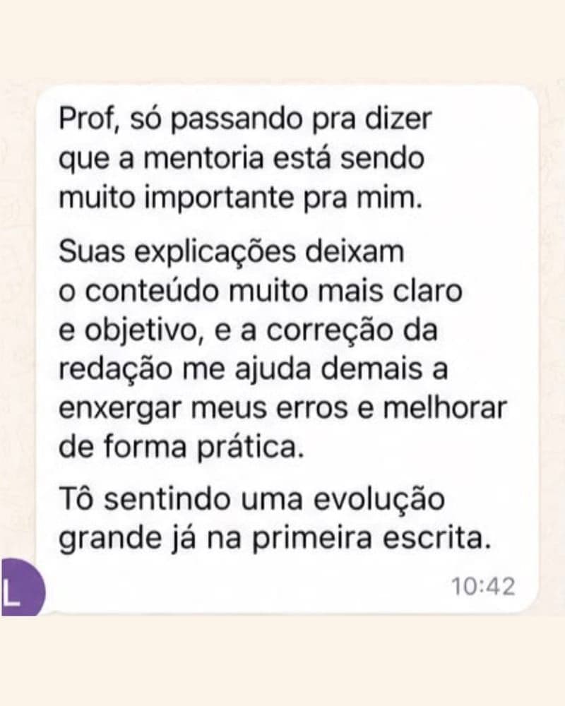 Depoimento de aluno aprovado