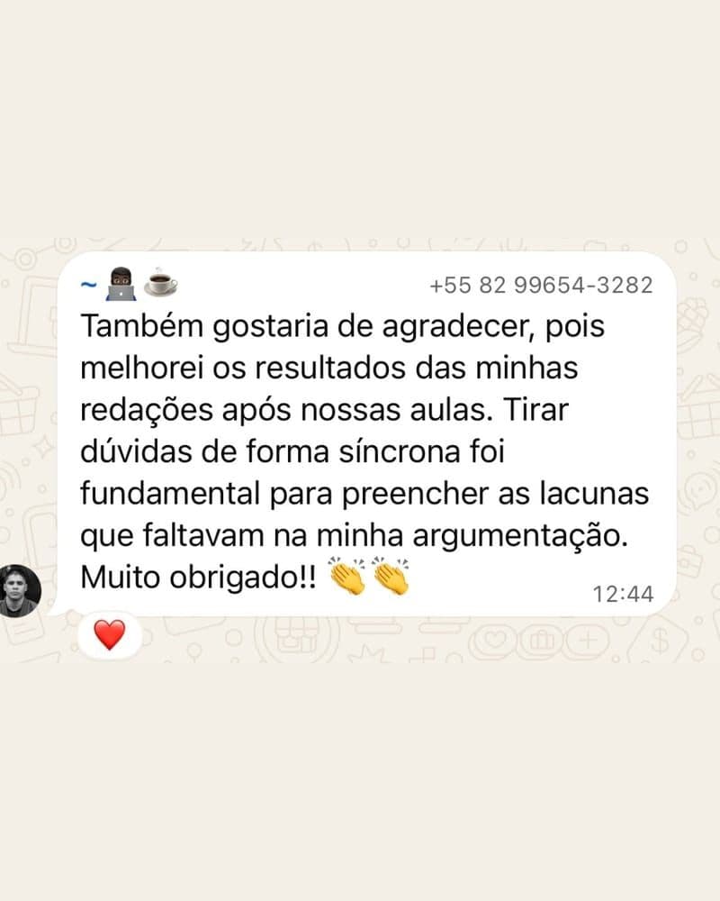 Depoimento de aluno aprovado