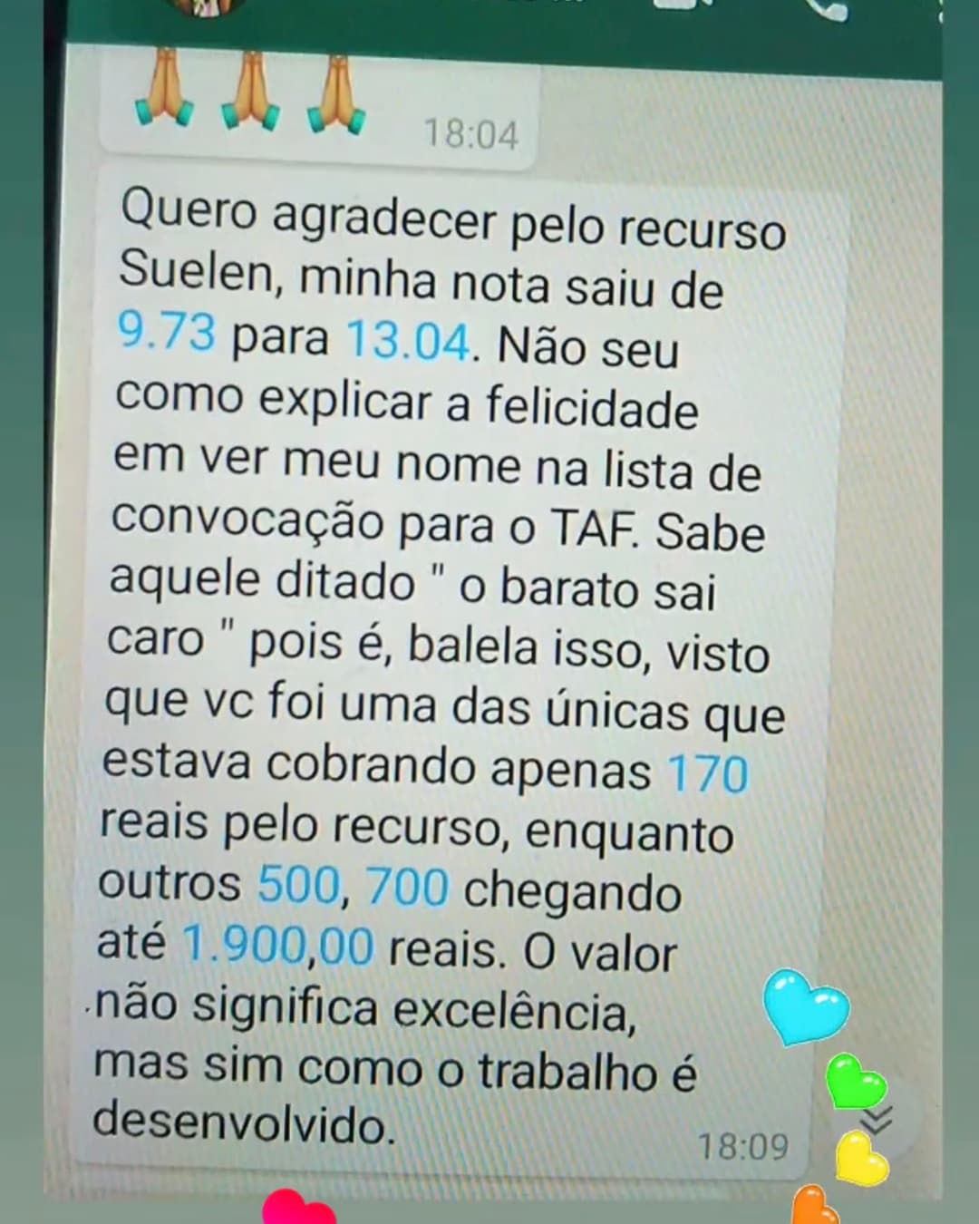 Depoimento de aluno aprovado