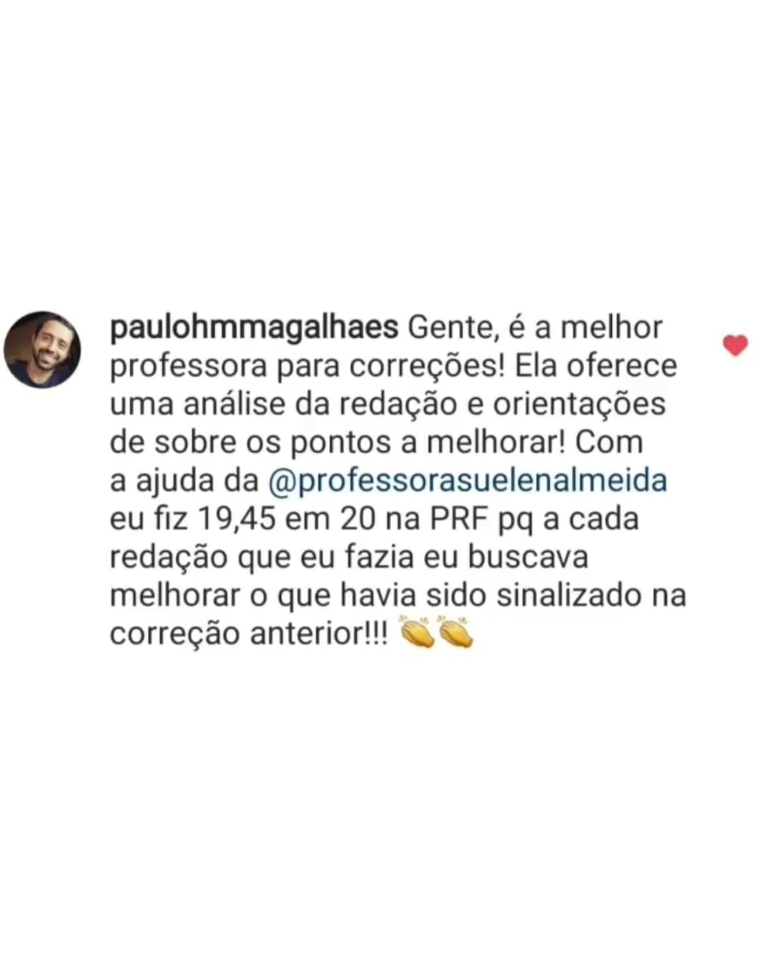 Depoimento de aluno aprovado