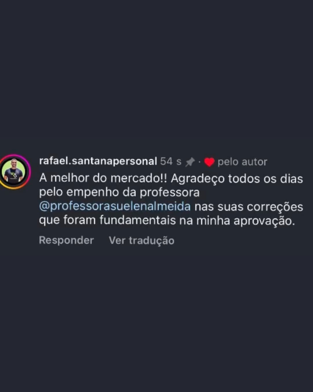 Depoimento de aluno aprovado