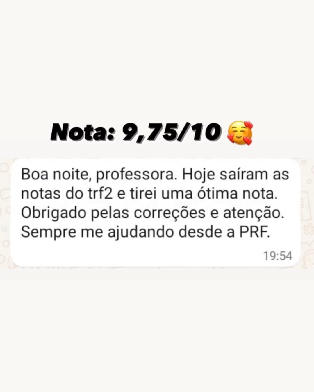 Depoimento de aluno aprovado