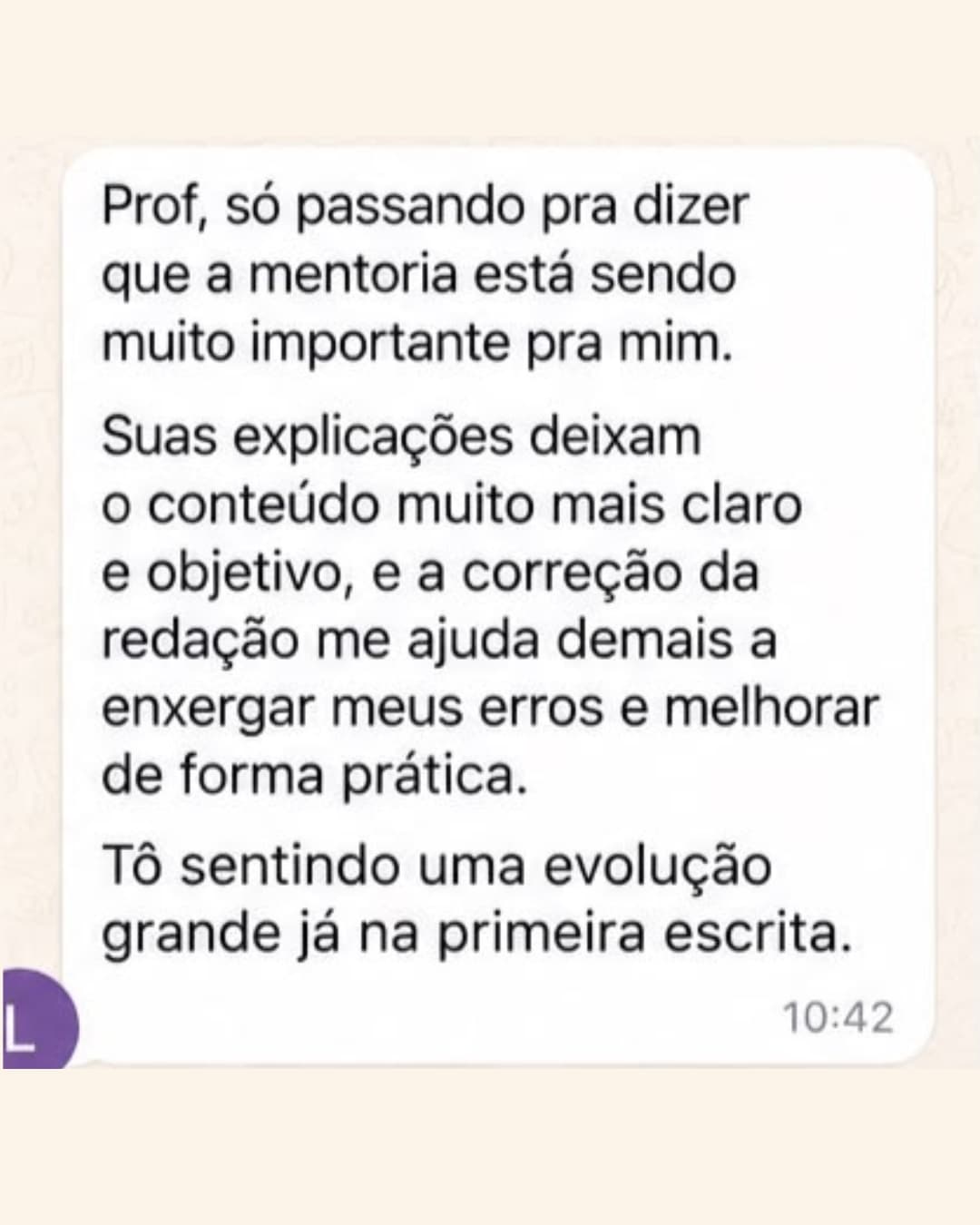 Depoimento de aluno aprovado